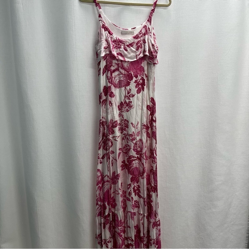 Mickey & Jenny Anthropologie Women’s Pink Floral Maxi‎ sun Dress XS
